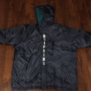 A dolphins nfl jacket really comfortable and warm.